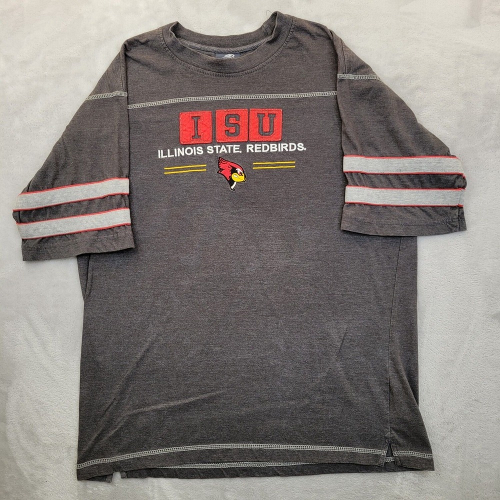 Vintage Illinois State‎ Shirt Men Large Short Sleeve Crewneck College Sport ISU